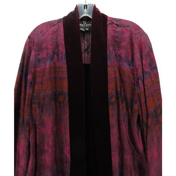 VINTAGE Carole Little Top 10 Velvet Tank Insert Blouse Abstract Boho - Picture 2 of 11